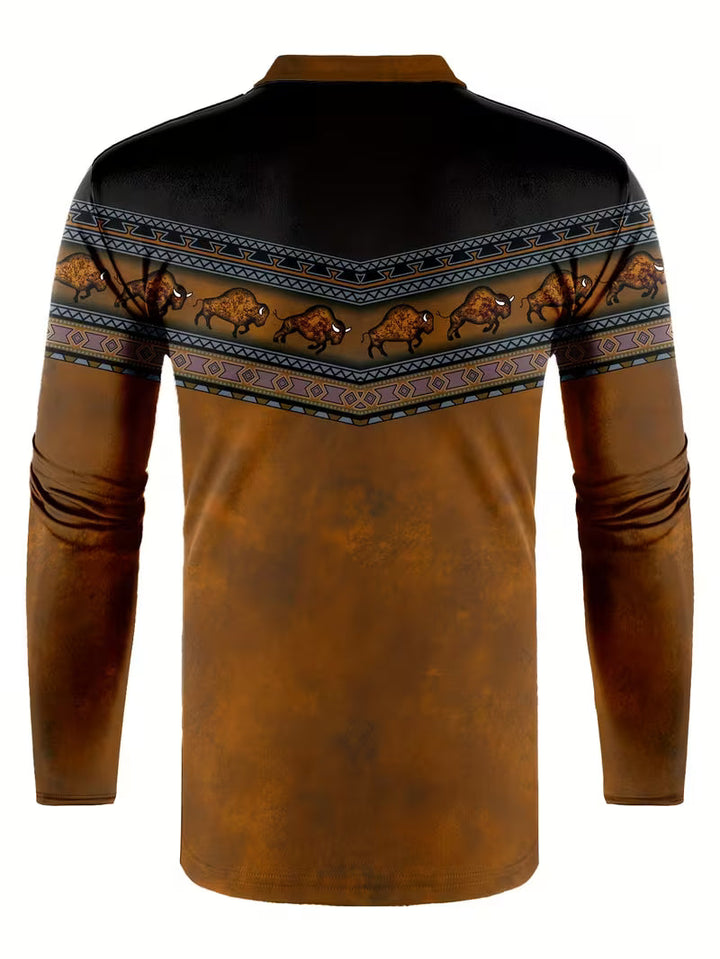 Tamas – Lässiges Vintage Polo Hemd Mit 3D-Druck