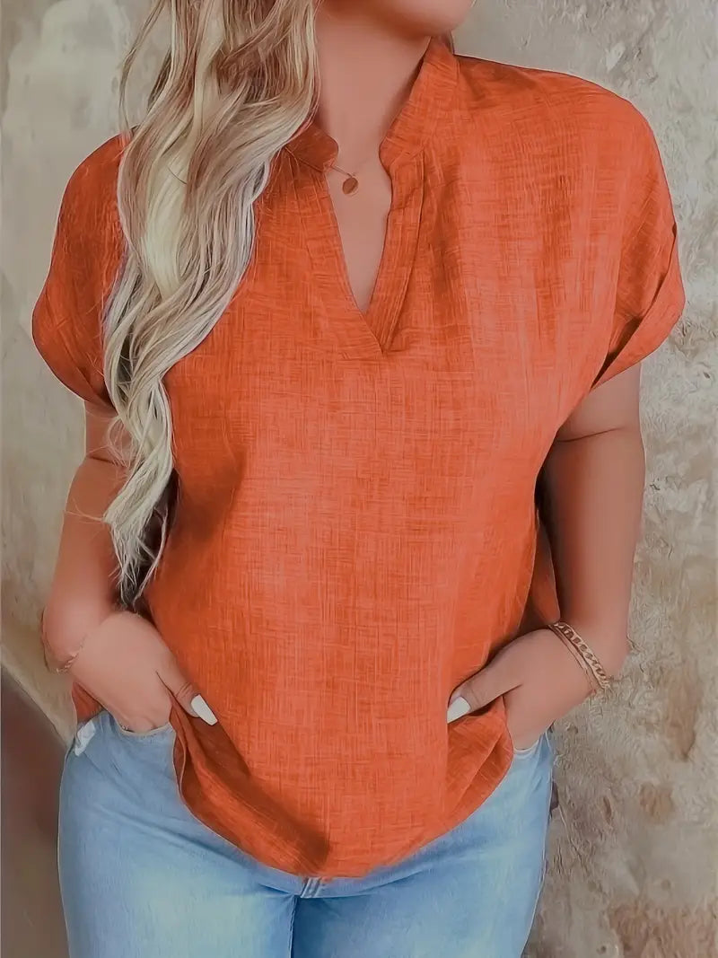 Rosabelle - Lässige Bluse Mit V Ausschnitt