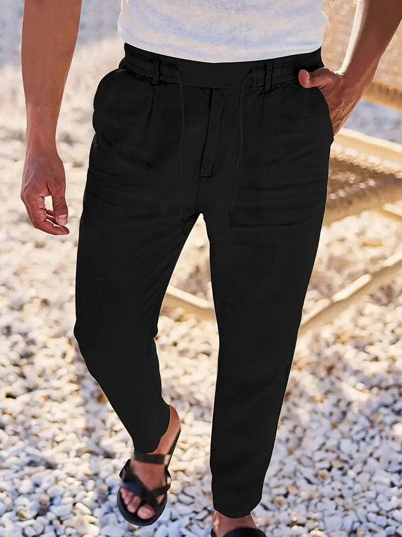 Nichols – Locker Sitzende Hose Aus Leinen Mit Kordelzug