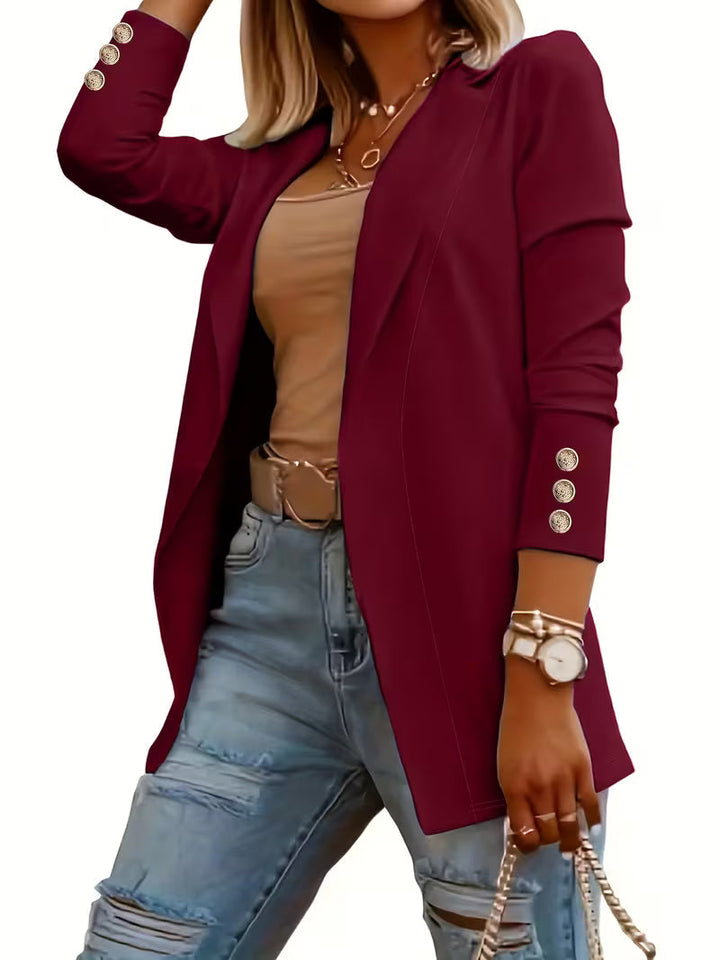 Nikia – Langärmeliger Blazer Mit Zierknöpfen