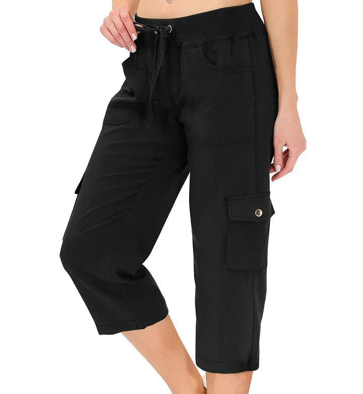 Mileni - Bequeme Caprihose Mit Hoher Taille Und Praktischen Taschen