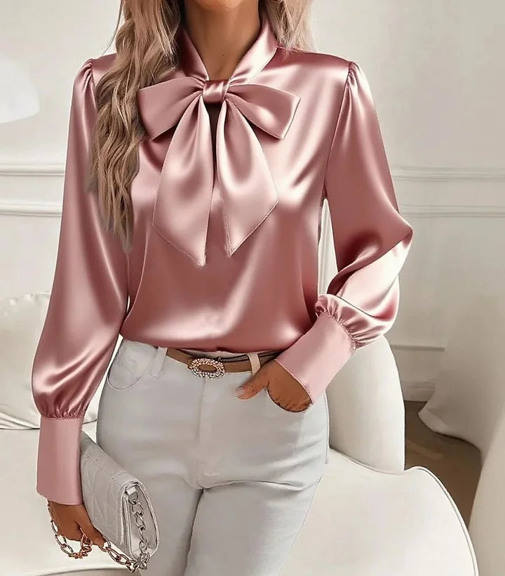 Kanikka – Satin Bluse Mit Schleife