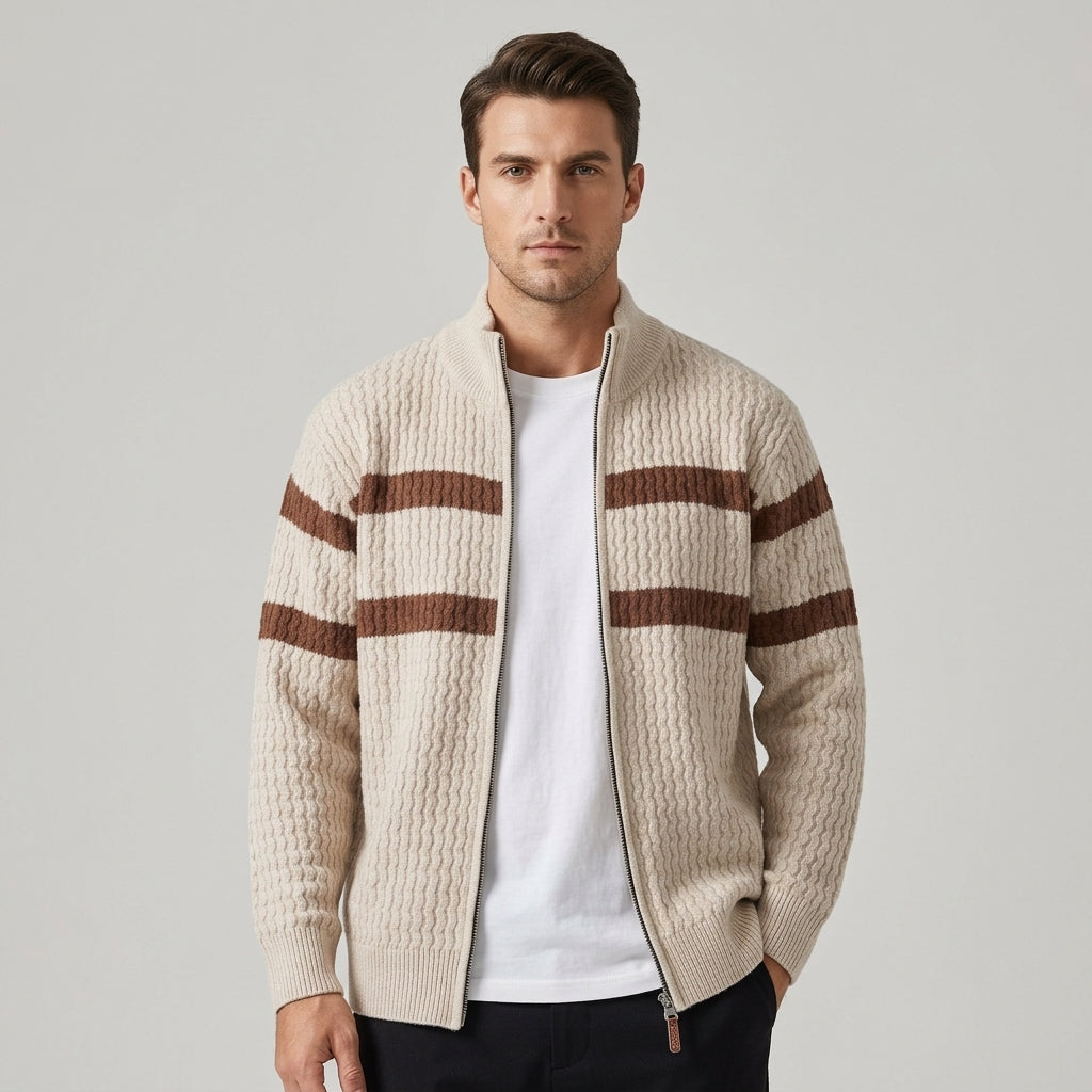 Loick - Strickjacke mit Reißverschluss und langen Ärmeln
