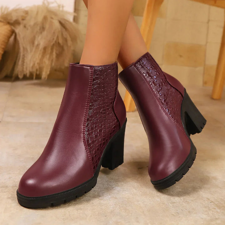 Yardenit - Stiefel Mit Klobigem Absatz Aus Echtem Leder