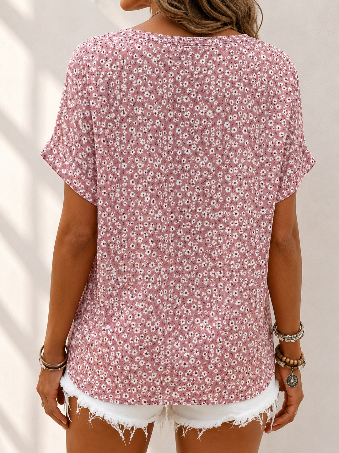 Verna - Elegante Bluse Mit Blumenmuster Und Knopfleiste