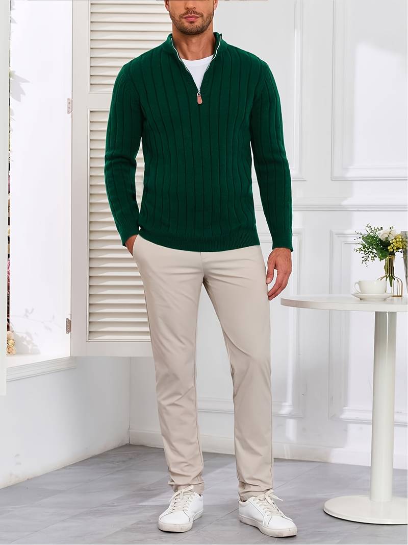 Yedidya - Lässiger Langarm Strick Pullover