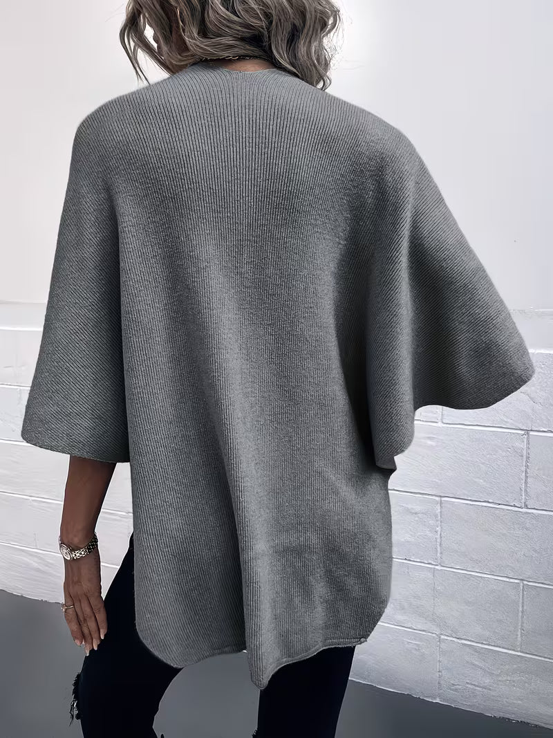 Maebry – Rundgestrickter Cape Strickcardigan