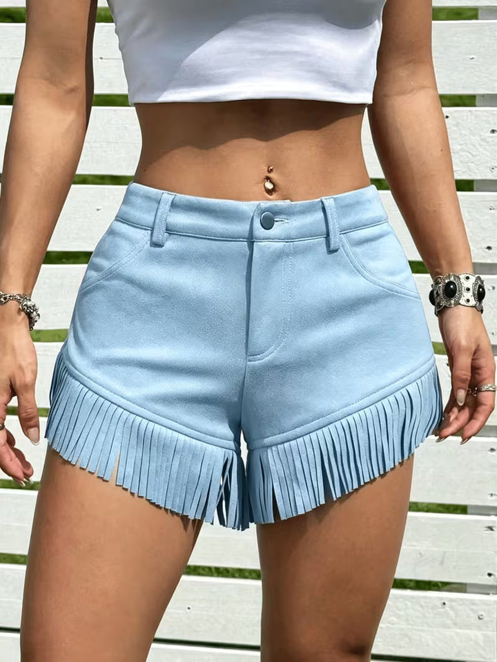 Wiliya – Vintage-Kurzhosen Mit Fransen Und Nedriger Leibhöhe