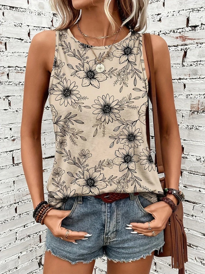 Lilou – Lässiges Sommer Top Mit Blumen Drucken
