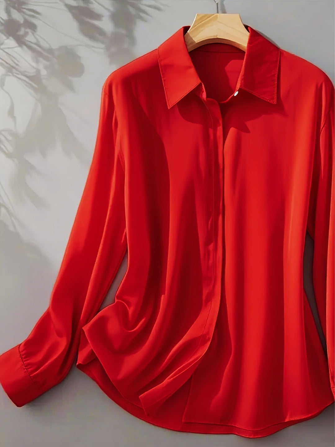 Elenochka - Stilvolles Langarmhemd Mit Knopfleiste