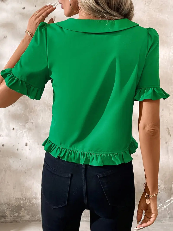 Foteini - Elegante Bluse Mit Kurzen Ärmeln
