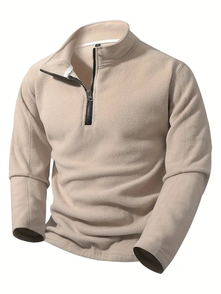 Maurits – Sweatjacke Mit Halbem Reißverschluss Und Stehkragen