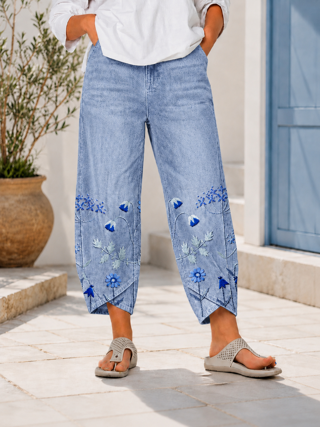 Selcen - Lässige Bestickte Hose