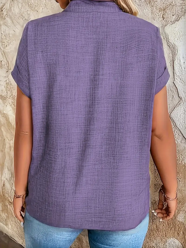 Rosabelle - Lässige Bluse Mit V Ausschnitt
