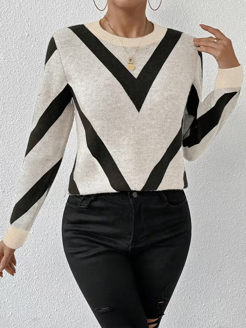 Minaza – Pullover Mit Rundhalsausschnitt Und Geometrischem Muster