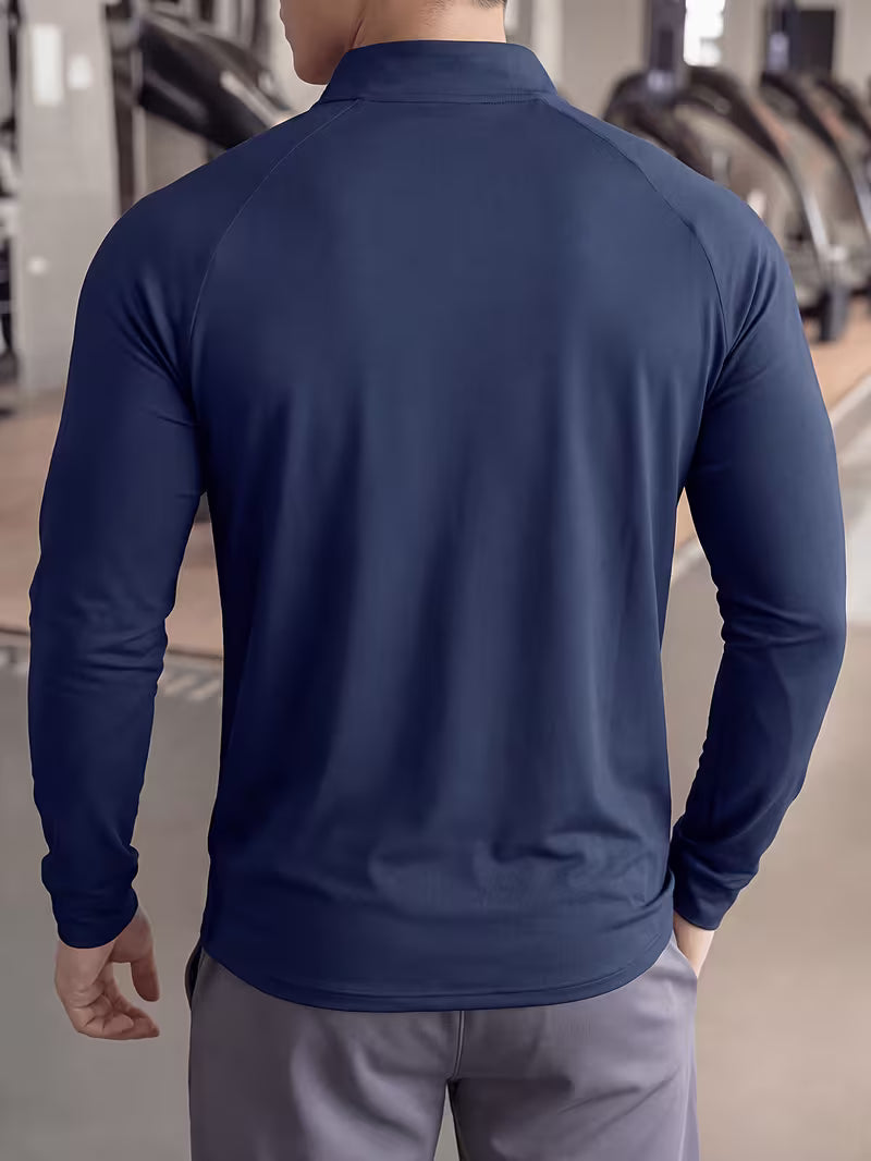 Zerdan – Langarm-Sweatshirt Mit Halbem Reißverschluss