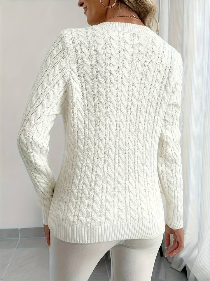 Sivanit - Langärmeliger Strick Pullover Mit Rippmuster