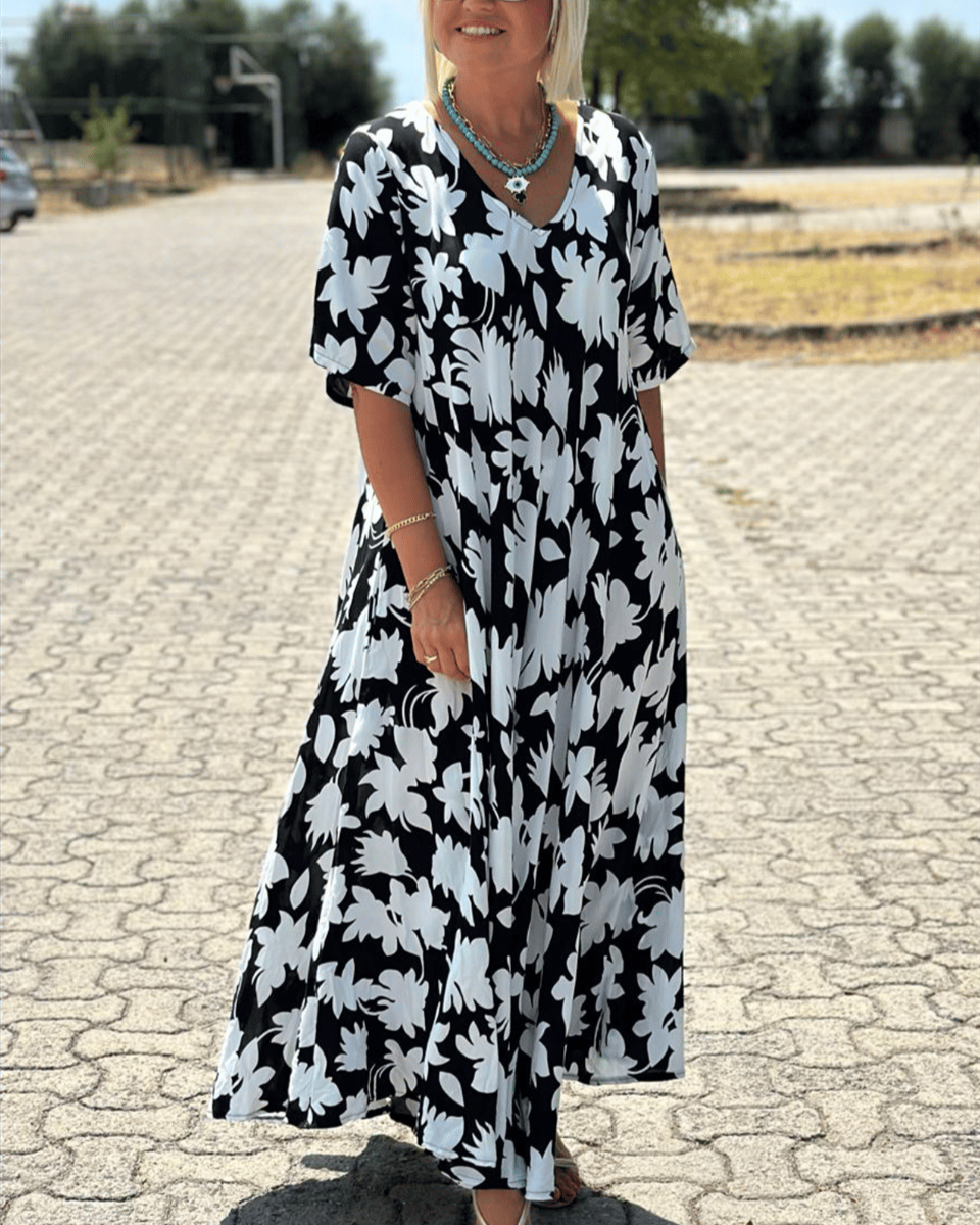 Gomez – Lässiges Maxi Kleid Mit Blumen Drucken
