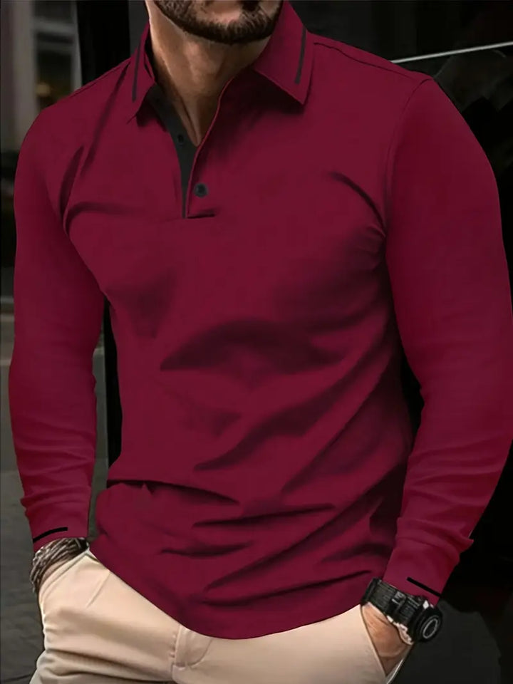Karunaratne – Stilvolles Langarm Polo Hemd