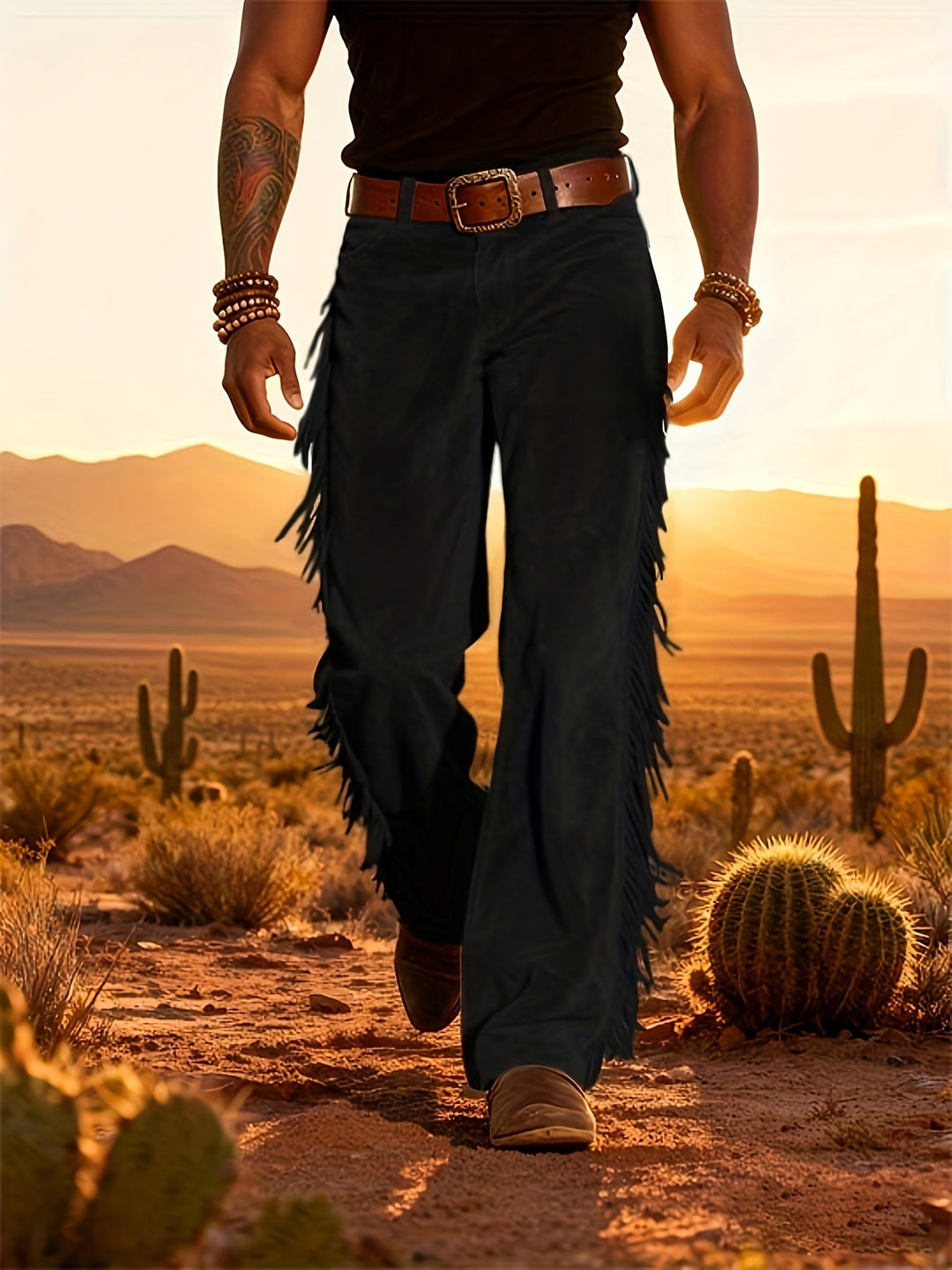 Altan – Lässige Retro Westernhose Mit Fransen