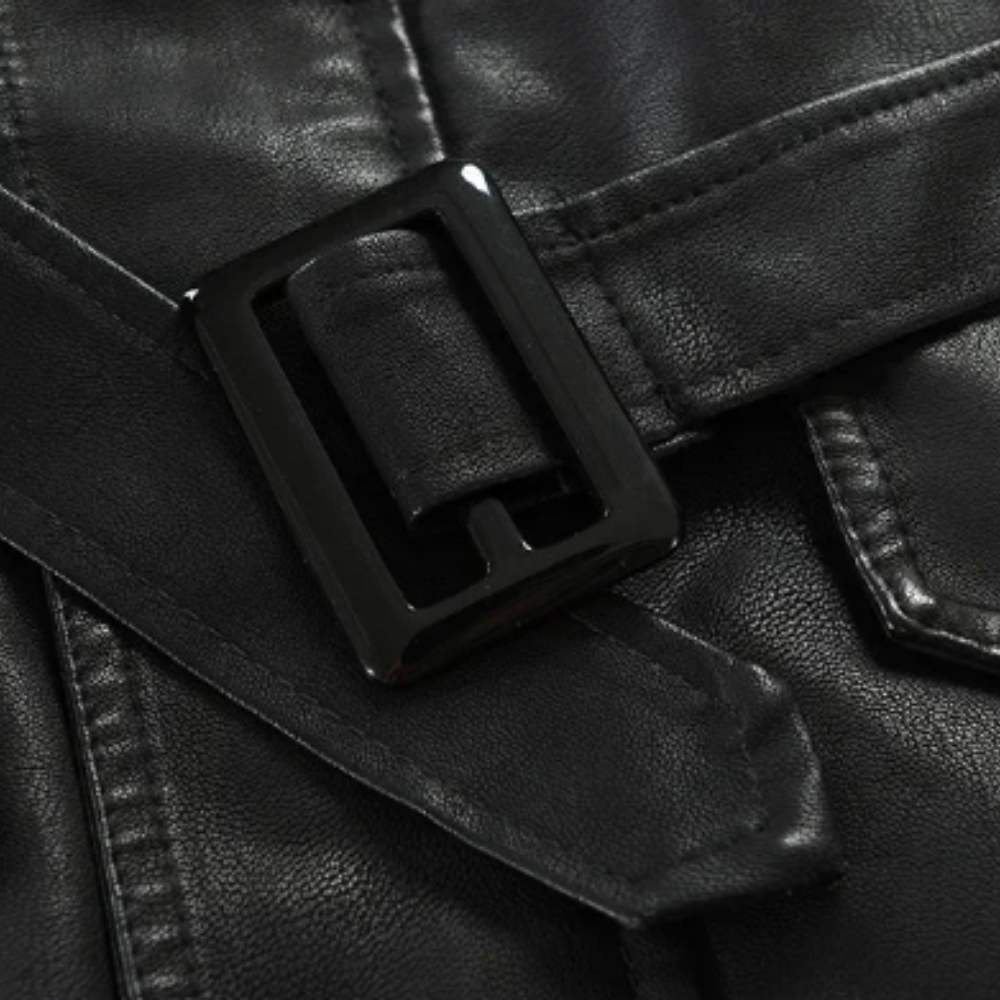 Zacharias – Elegante Lange Leder Bikerjacke