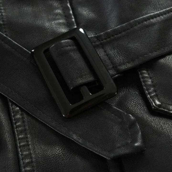 Zacharias – Elegante Lange Leder Bikerjacke