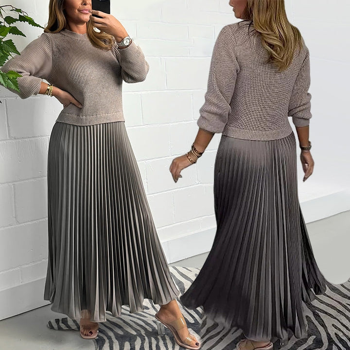 Yennefer – Elegante Und stilvolle Plisseekleider Mit Rundhalsausschnitt