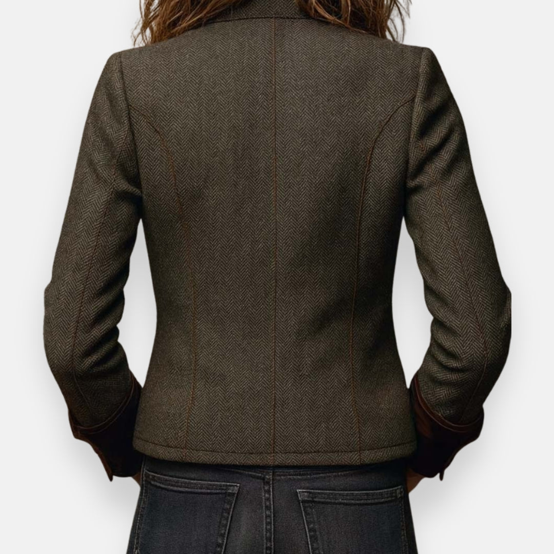 Gordi – Langärmeliger Blazer Mit Samtbesatz