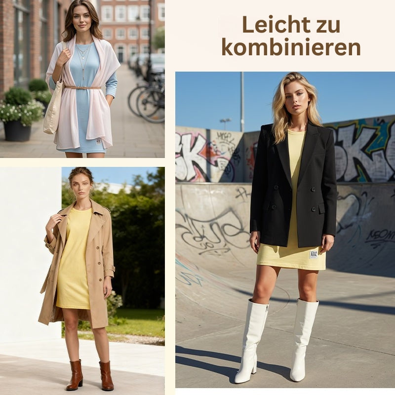 Sidsel – Elegantes T-Hemd-Kleid Mit Rundhalsausschnitt