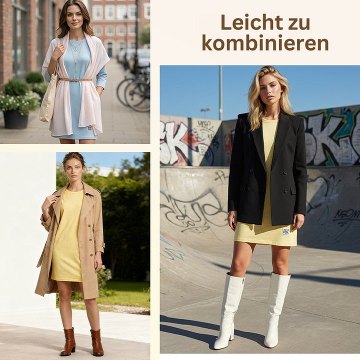 Sidsel – Elegantes T-Hemd-Kleid Mit Rundhalsausschnitt