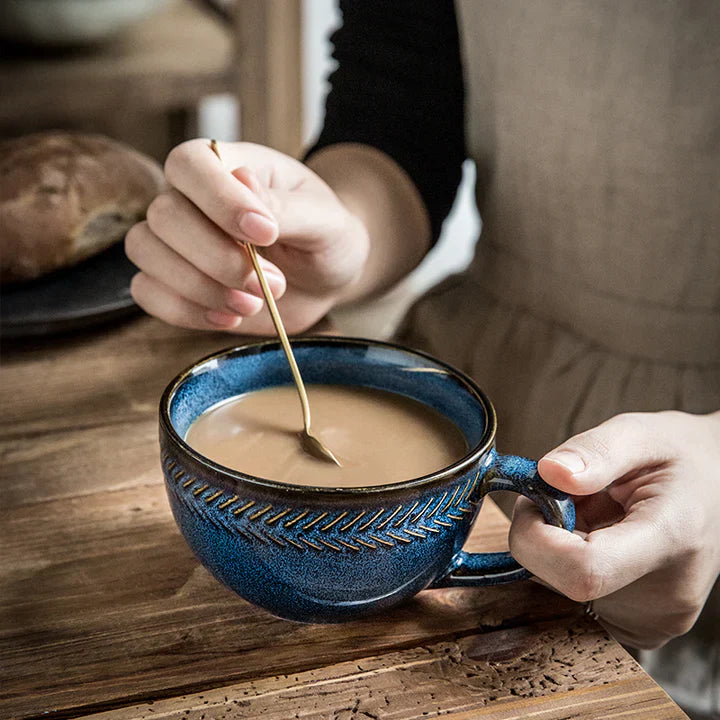 Mugnova – Vintage Keramik Saphir Gemütlicher Morgen