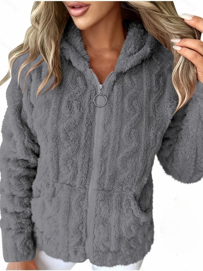 Ganka - Langarm Kapuzenpullover Mit Reißverschluss