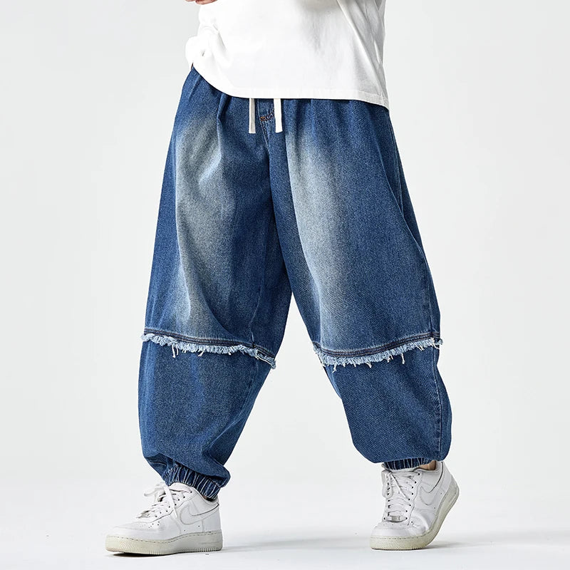 Brennan – Stilvolle Jogginghose Aus Denim Mit Weitem Bein
