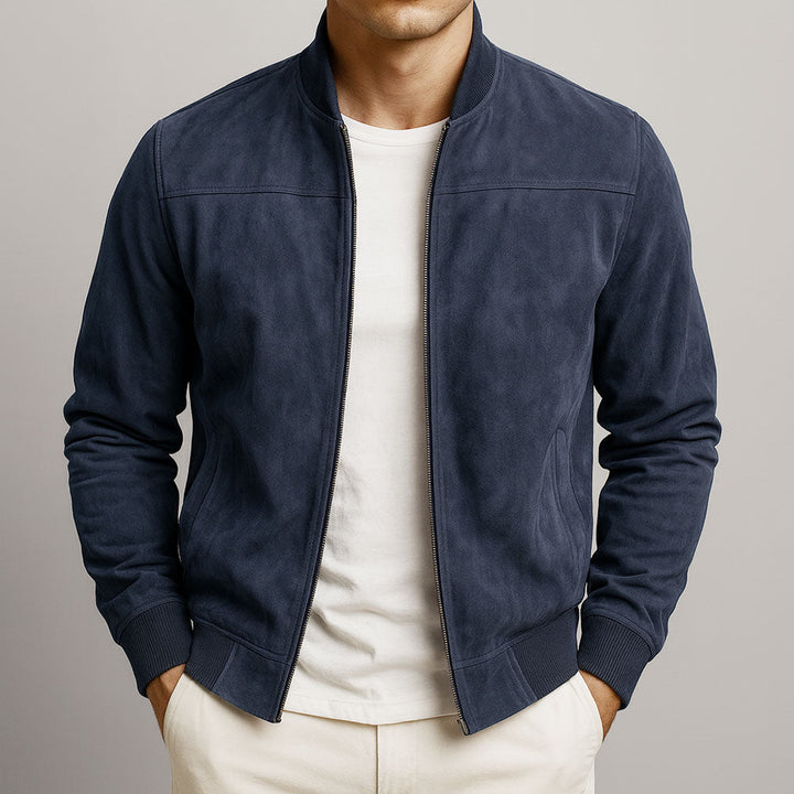 Laamin – Klassische Bomber Jacke Aus Wildleder