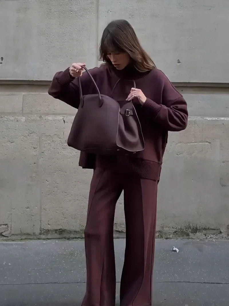 Nogaelle - Elegantes Sweatshirt Set Mit Lockerer Passform