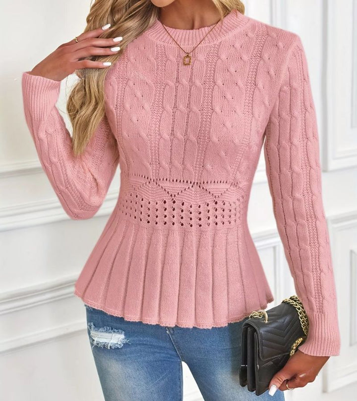 Olena – Strickpullover Mit Schößchen Saum