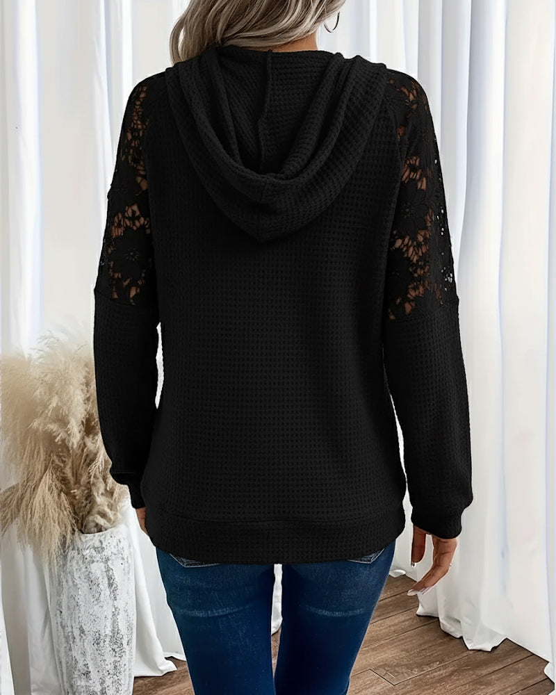 Laessa – Kapuzenpullover Mit Blumen Muster Und Fronttasche