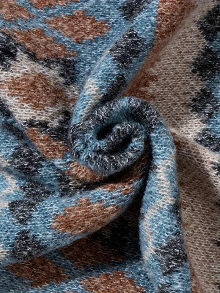 Hartman – Lässiger Geometrischer Strick Pullover