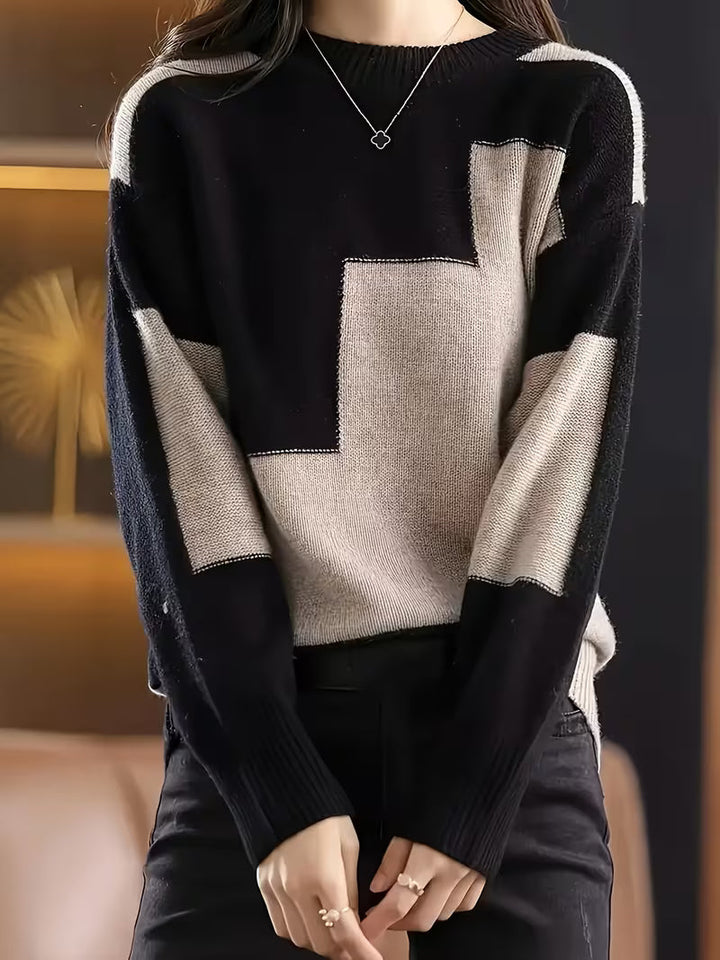 Marvelle – Langarm Pullover Mit Rundhalsausschnitt Und Farbblöcken