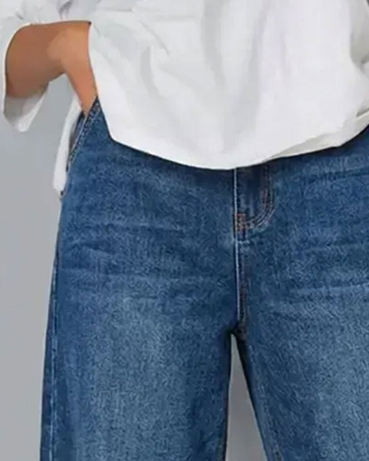 Synira – Lässige, Weite Beschnitten-Jeans