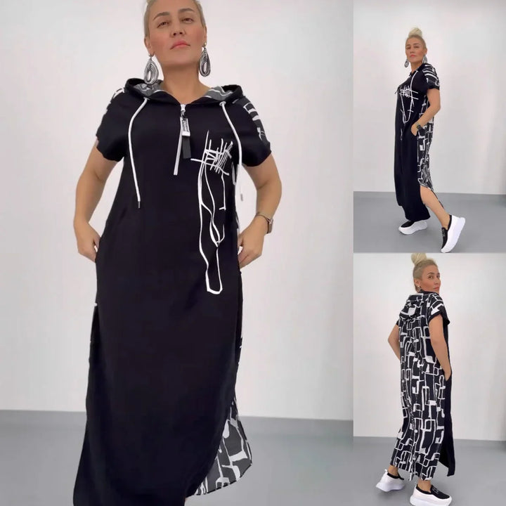 Filiz – Langes, Stilvolles Kleid Mit Kapuze
