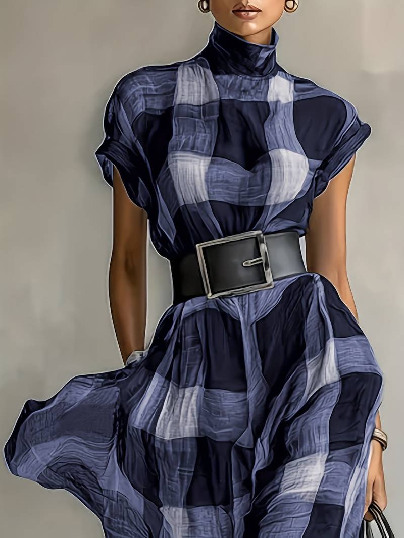 Nethara - Elegantes Herbst Kleid Mit Gürtel