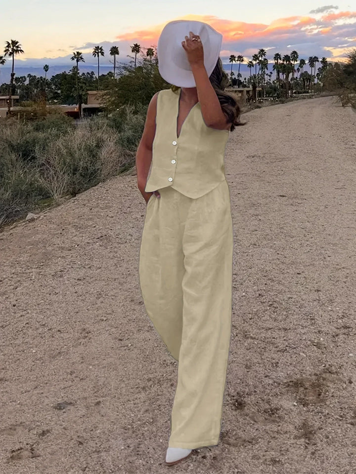 Jorja – Elegantes ärmelloses Zweiteiler Outfit-Set