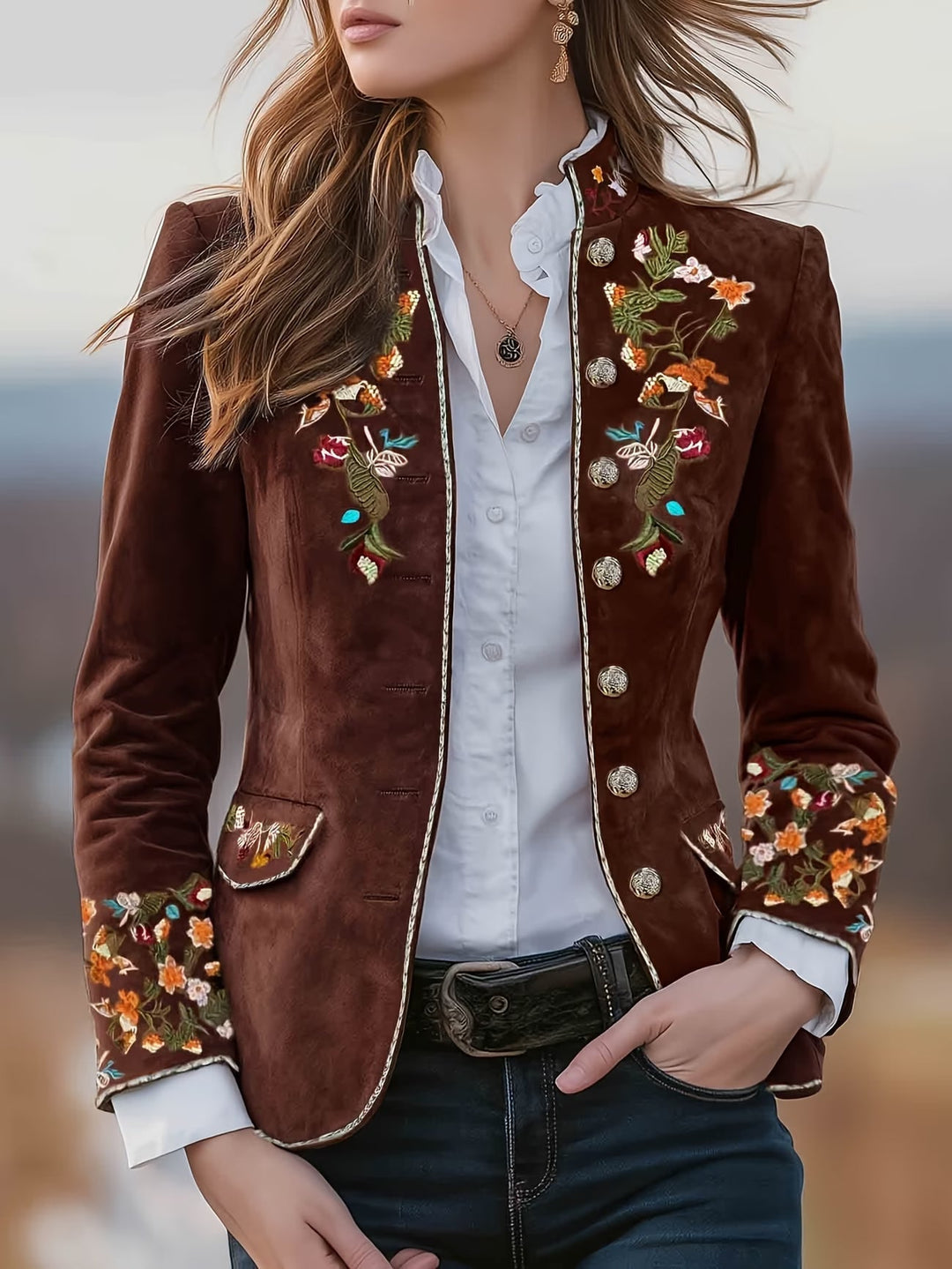 Anisaa – Elegante Jacke Mit Stehkragen