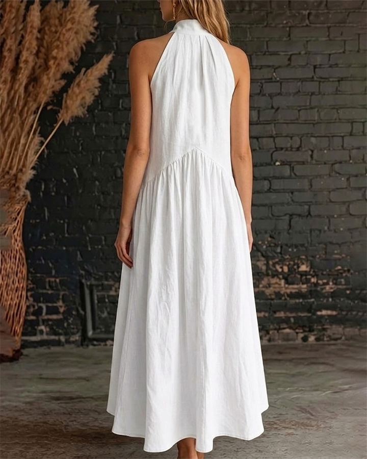 Saorla - Ärmelloses Maxikleid Aus Baumwolle Mit Hohem Kragen