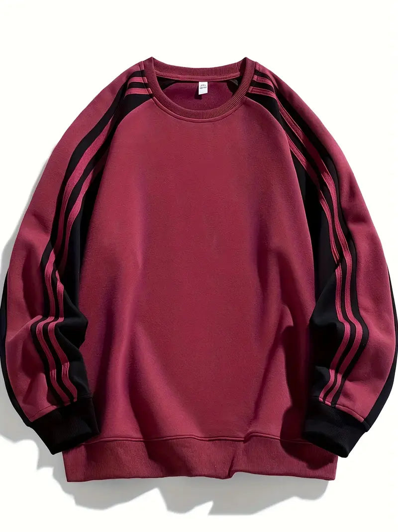 Maddox – Sweatshirt Mit Gestreiften Ärmeln Und Rund Halsausschnitt