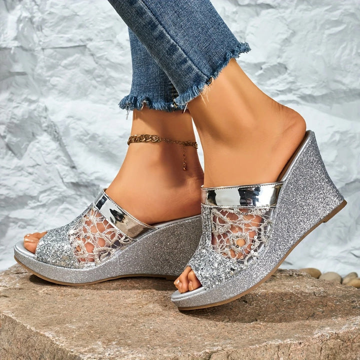 Alexis – Elegante Sandaletten Mit Spitzenbesatz Und Hohem Absatz