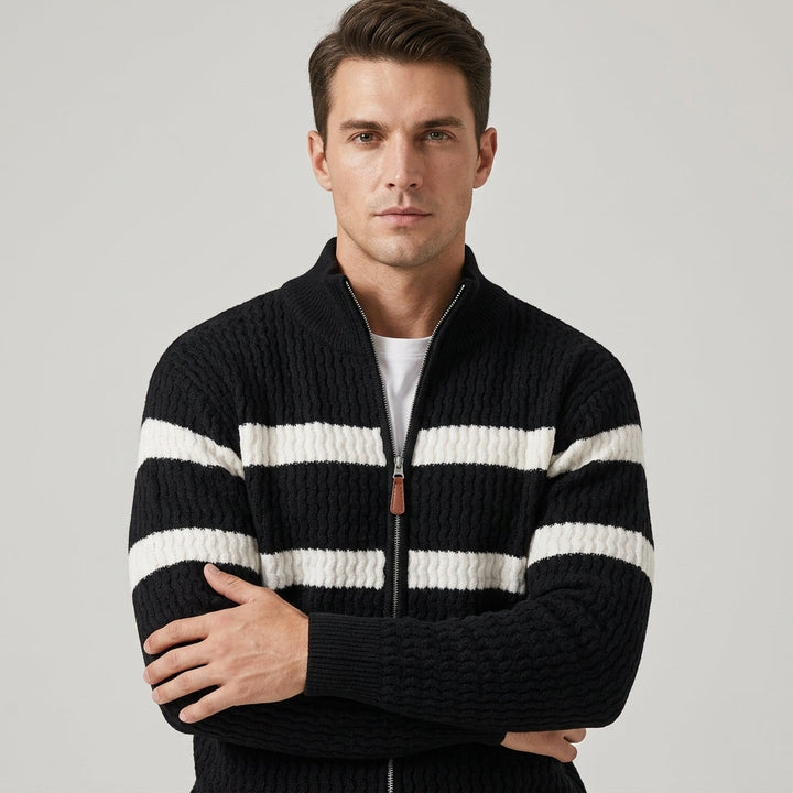 Loick - Strickjacke mit Reißverschluss und langen Ärmeln