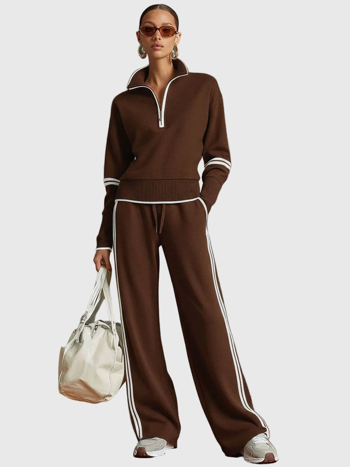 Minrada - Set Aus Bluse Und Hose Mit Breiten Falten