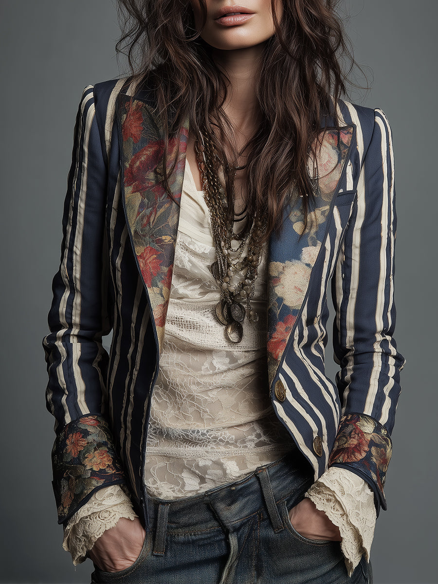 Shalisa – Blazer im Bohemian-Stil mit Streifen